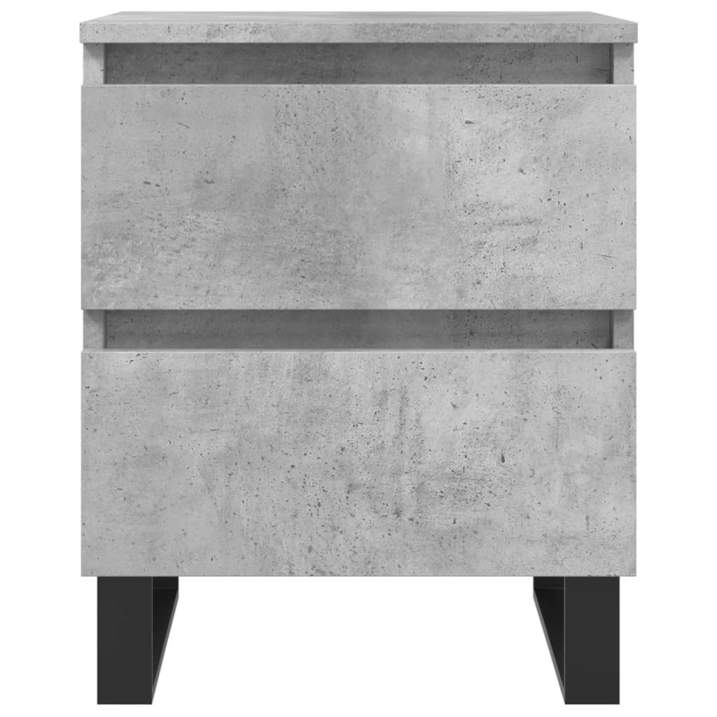 Comodini 2pz Grigio Cemento 40x35x50 cm in Legno Multistrato