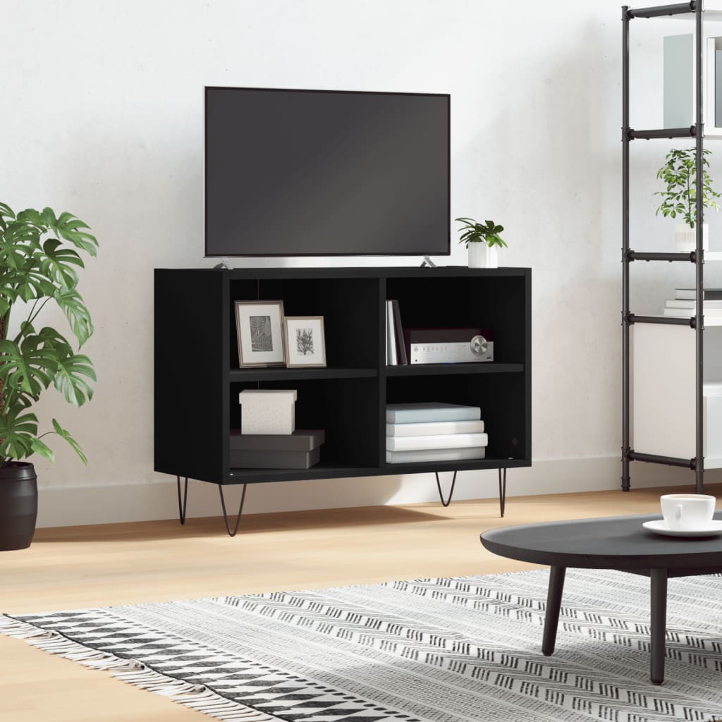 Mobile Porta TV Nero 69,5x30x50 cm in Legno Multistrato - homemem39