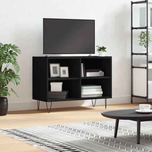 Mobile Porta TV Nero 69,5x30x50 cm in Legno Multistrato - homemem39