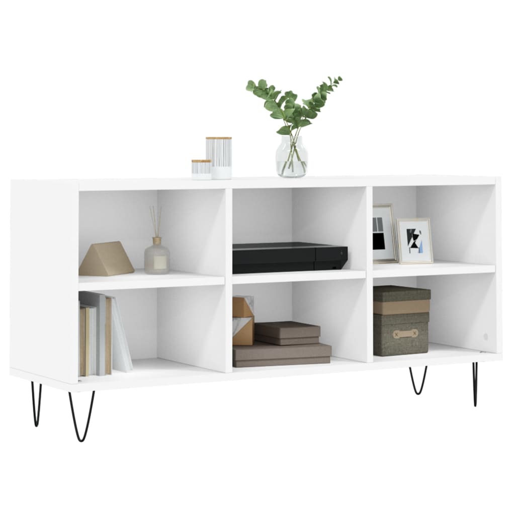 Mobile Porta TV Bianco 103,5x30x50 cm in Legno Multistrato