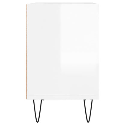 Mobile Porta TV Bianco Lucido 103,5x30x50 cm Legno Multistrato