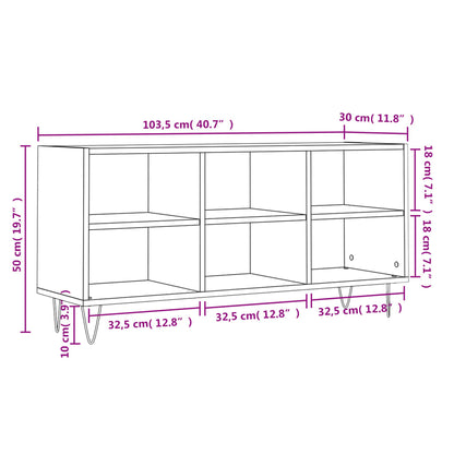 Mobile Porta TV Bianco Lucido 103,5x30x50 cm Legno Multistrato