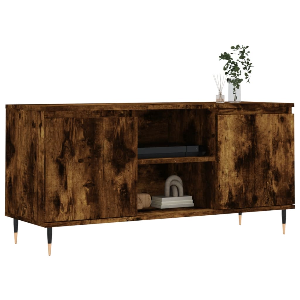 Mobile Porta TV Rovere Fumo 104x35x50 cm in Legno Multistrato - homemem39