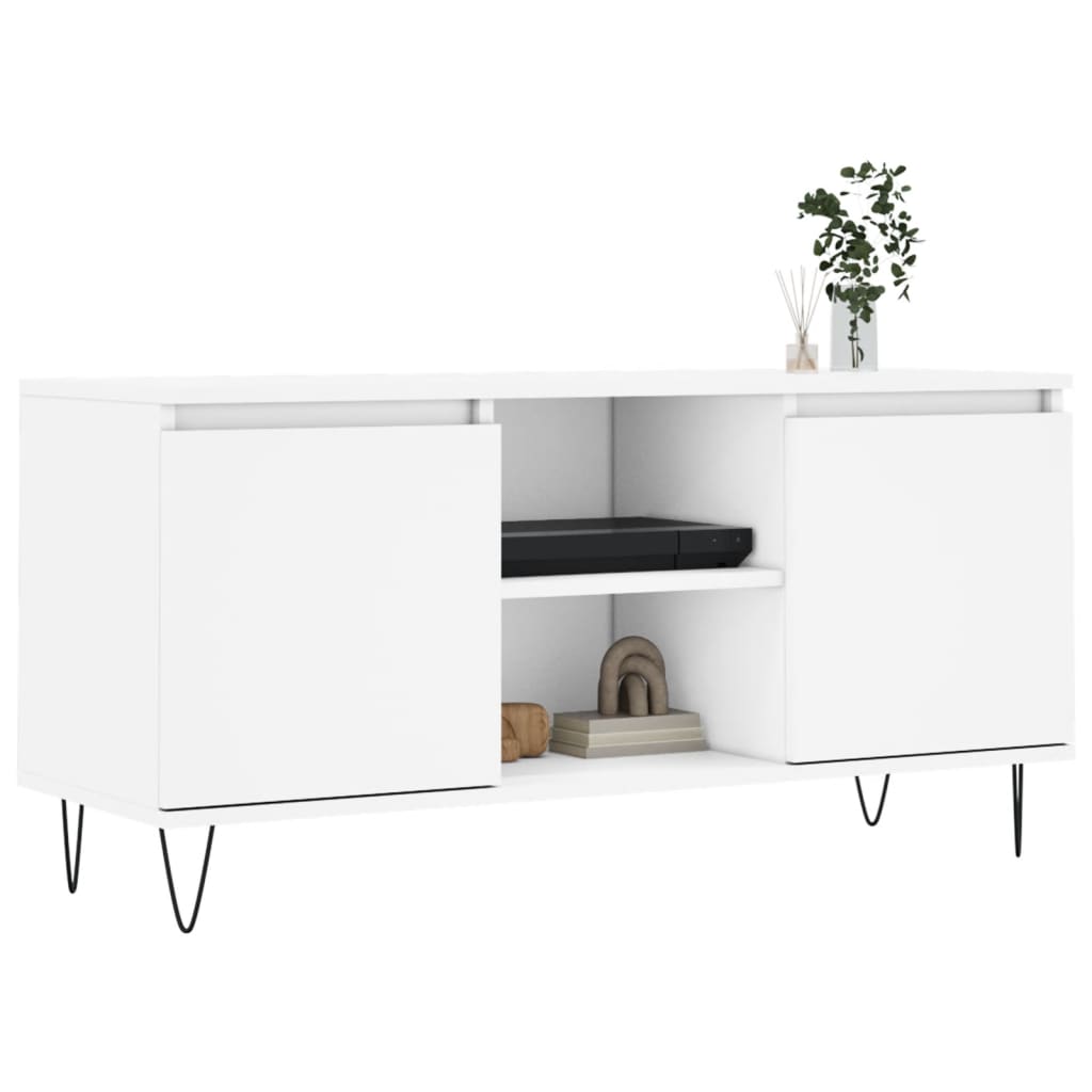 Mobile Porta TV Bianco 104x35x50 cm in Legno Multistrato