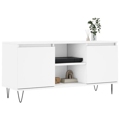 Mobile Porta TV Bianco 104x35x50 cm in Legno Multistrato