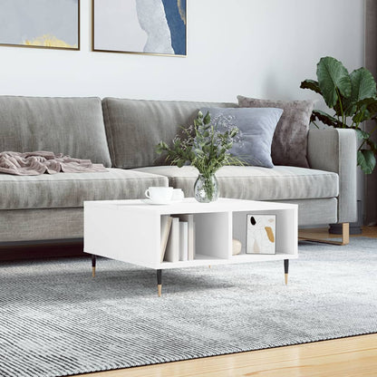 Tavolino da Salotto Bianco 60x60x30 cm in Legno Multistrato | homemem39