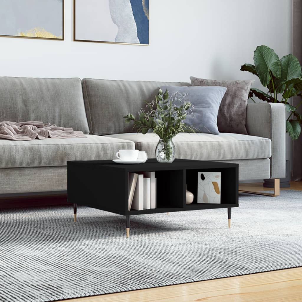 Tavolino da Salotto Nero 60x60x30 cm in Legno Multistrato | homemem39
