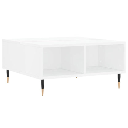 Tavolino da Salotto Bianco Lucido 60x60x30 cm Legno Multistrato | homemem39