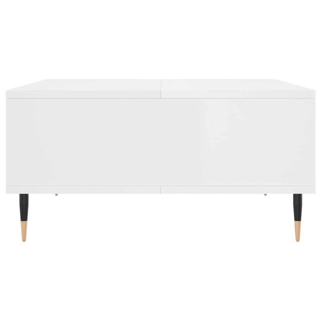 Tavolino da Salotto Bianco Lucido 60x60x30 cm Legno Multistrato | homemem39