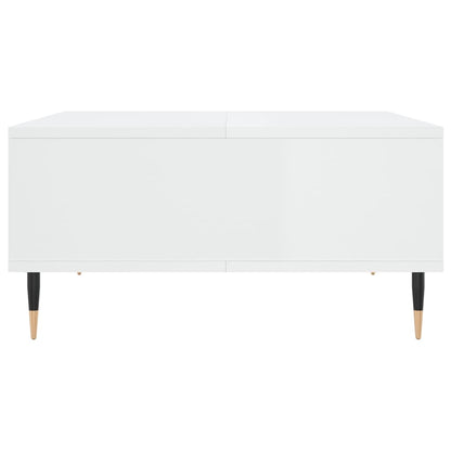 Tavolino da Salotto Bianco Lucido 60x60x30 cm Legno Multistrato | homemem39
