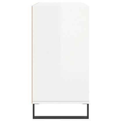 Credenza Bianco Lucido 103,5x35x70 cm in Legno Multistrato