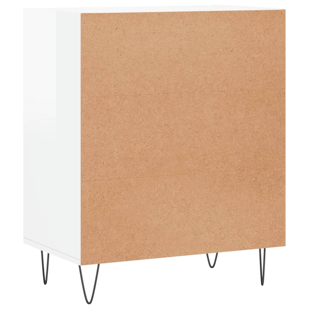 Credenza Bianco Lucido 57x35x70 cm in Legno Multistrato - homemem39