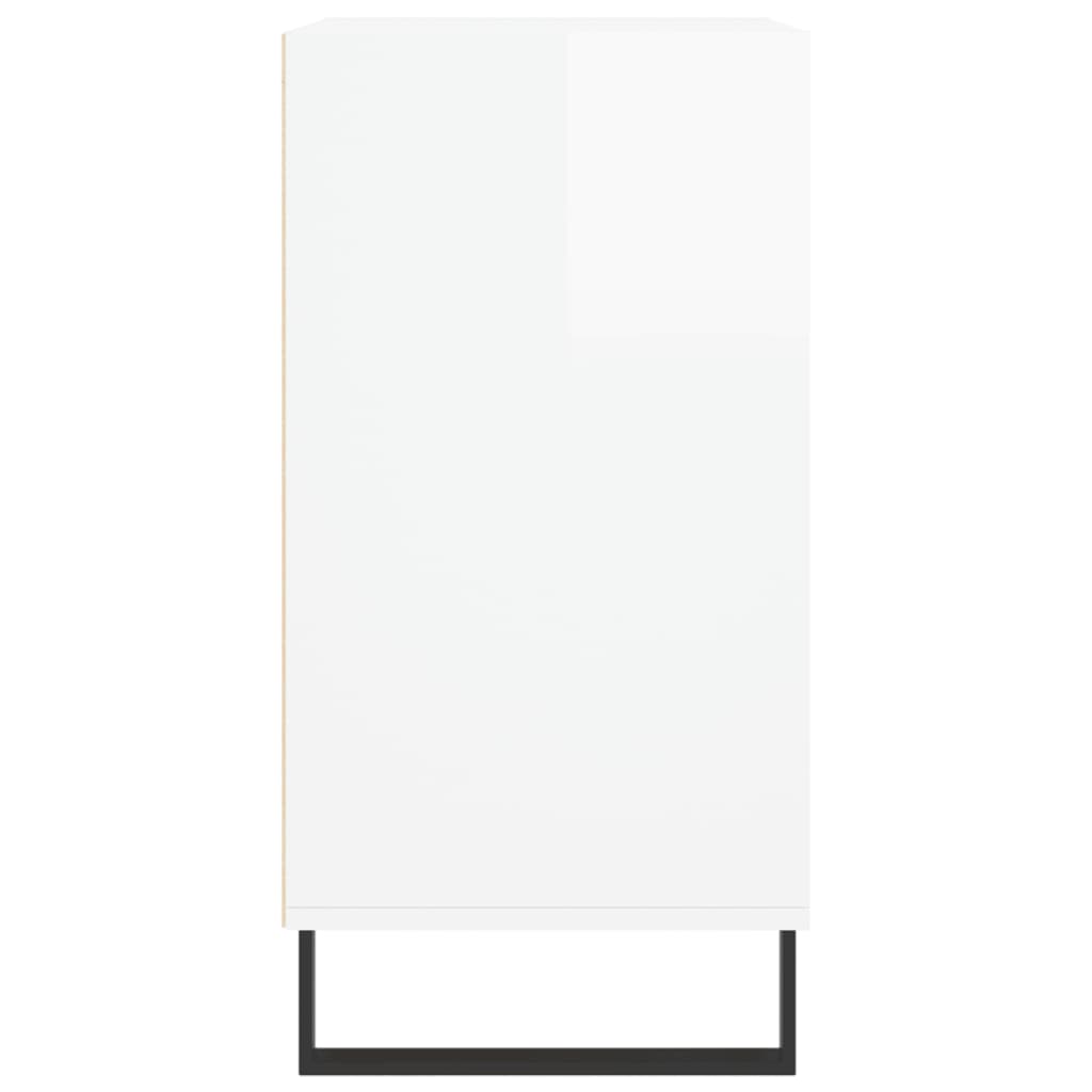 Credenza Bianco Lucido 57x35x70 cm in Legno Multistrato - homemem39