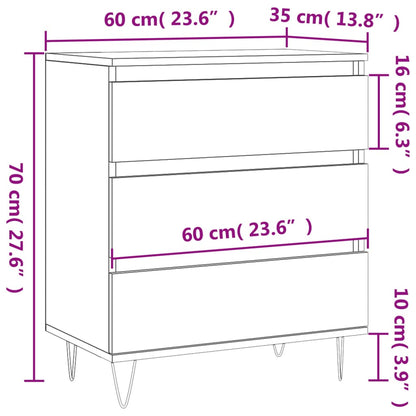 Credenza Bianca 60x35x70 cm in Legno Multistrato - homemem39