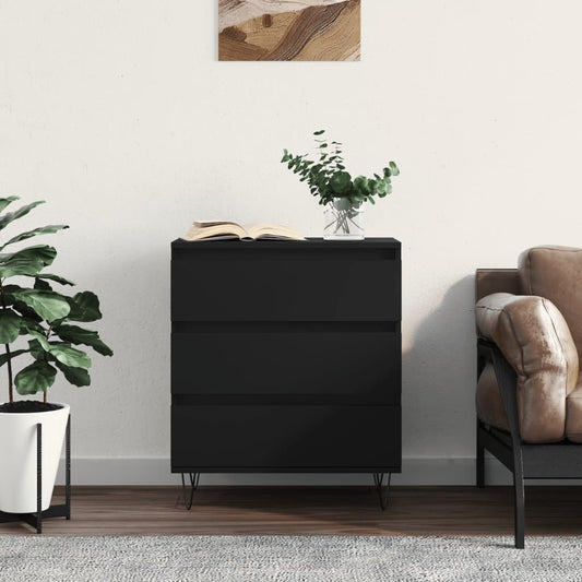 Credenza Nero 60x35x70 cm in Legno Multistrato