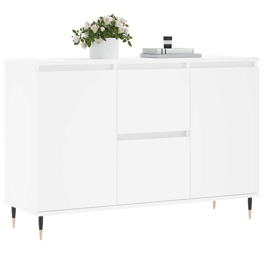 Credenza Bianca 101,5x35x70 cm in Legno Multistrato | homemem39