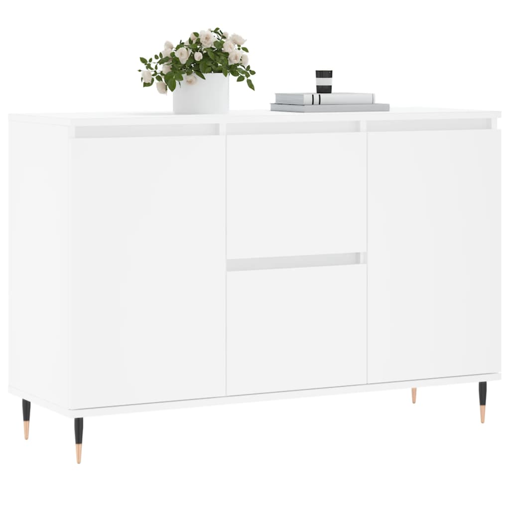 Credenza Bianca 101,5x35x70 cm in Legno Multistrato - homemem39