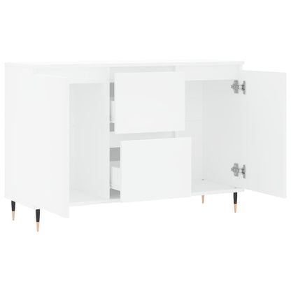 Credenza Bianca 101,5x35x70 cm in Legno Multistrato | homemem39