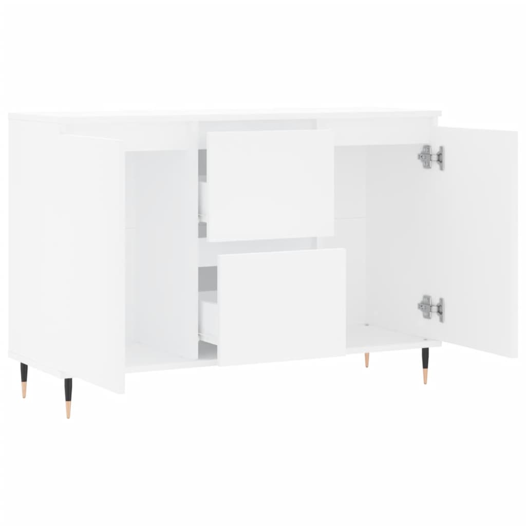 Credenza Bianca 101,5x35x70 cm in Legno Multistrato - homemem39