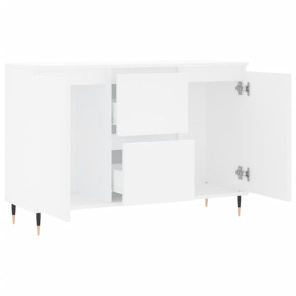 Credenza Bianca 101,5x35x70 cm in Legno Multistrato - homemem39