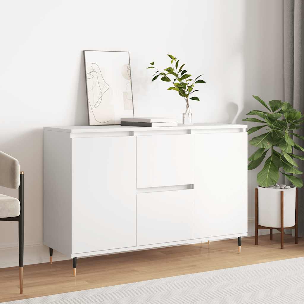 Credenza Bianca 101,5x35x70 cm in Legno Multistrato | homemem39