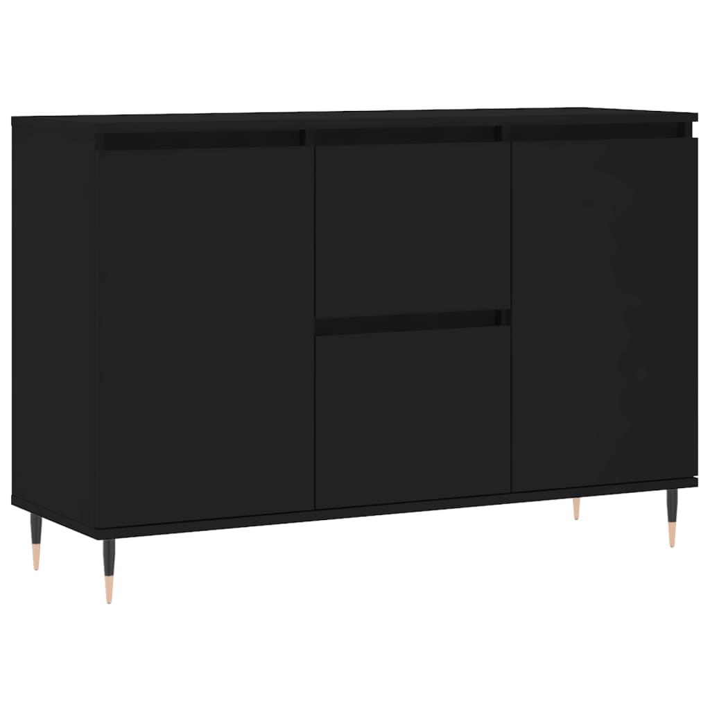 Credenza Nera 101,5x35x70 cm in Legno Multistrato - homemem39