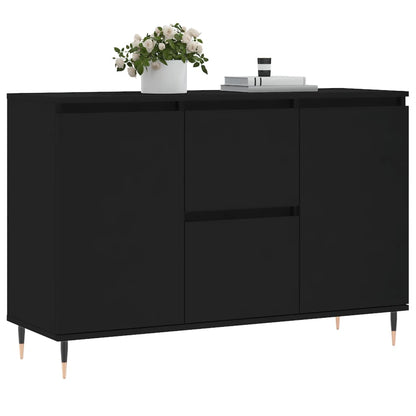 Credenza Nera 101,5x35x70 cm in Legno Multistrato - homemem39