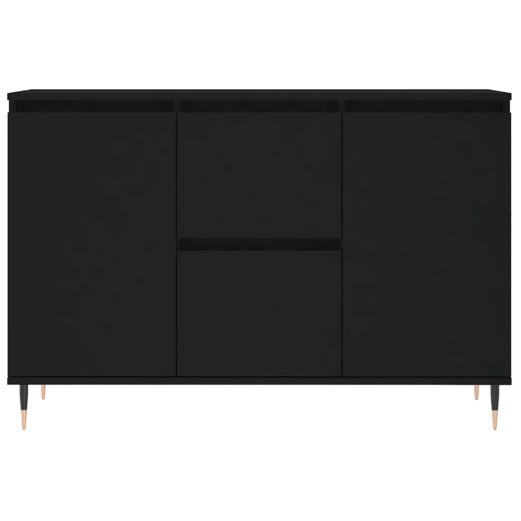 Credenza Nera 101,5x35x70 cm in Legno Multistrato - homemem39