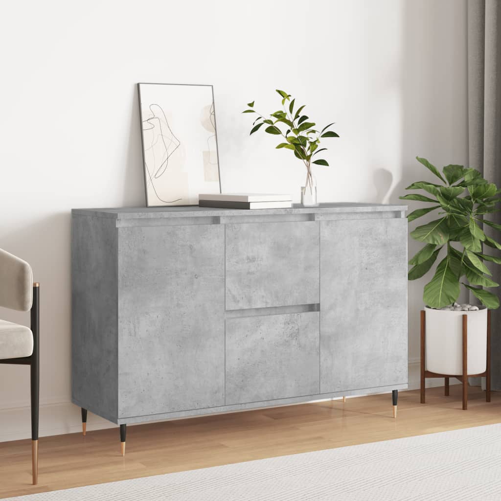 Credenza Grigio Cemento 101,5x35x70 cm in Legno Multistrato - homemem39
