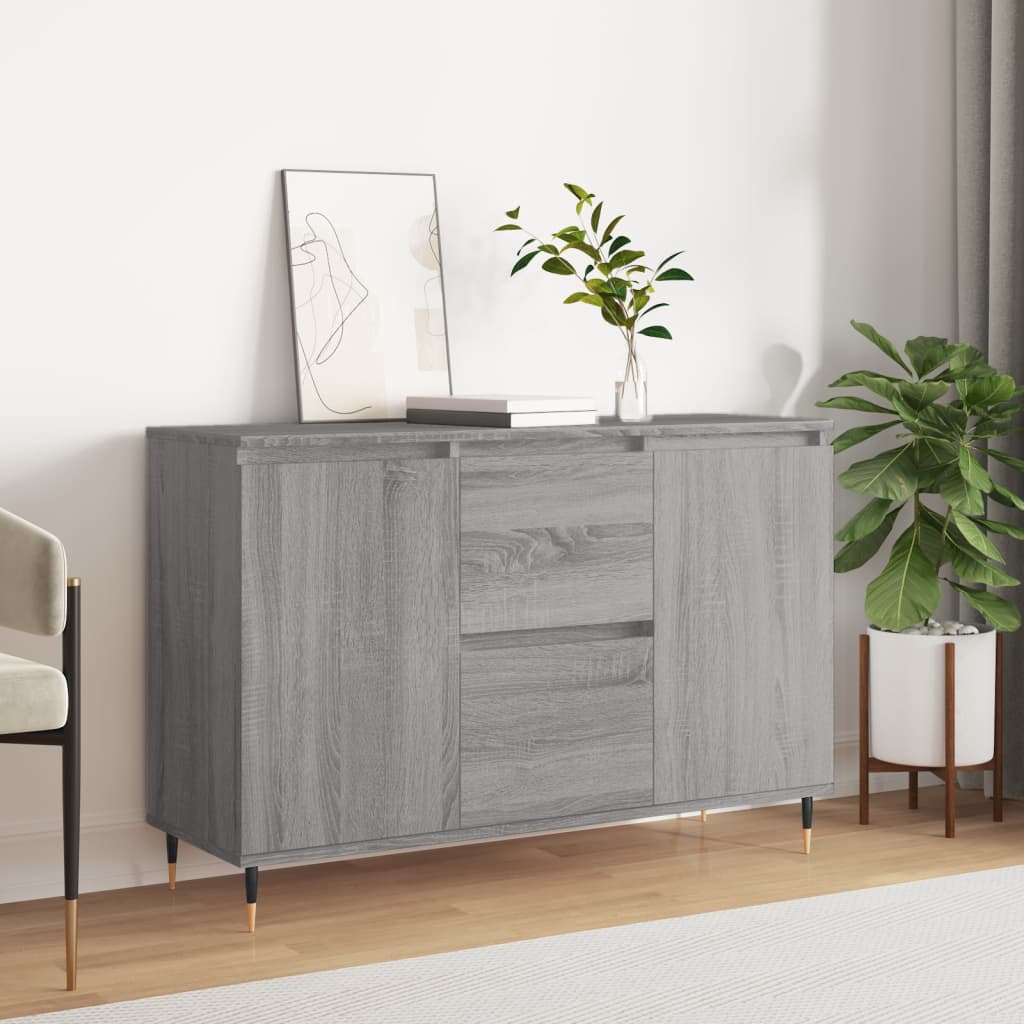 Credenza Grigio Sonoma 101,5x35x70 cm in Legno Multistrato - homemem39