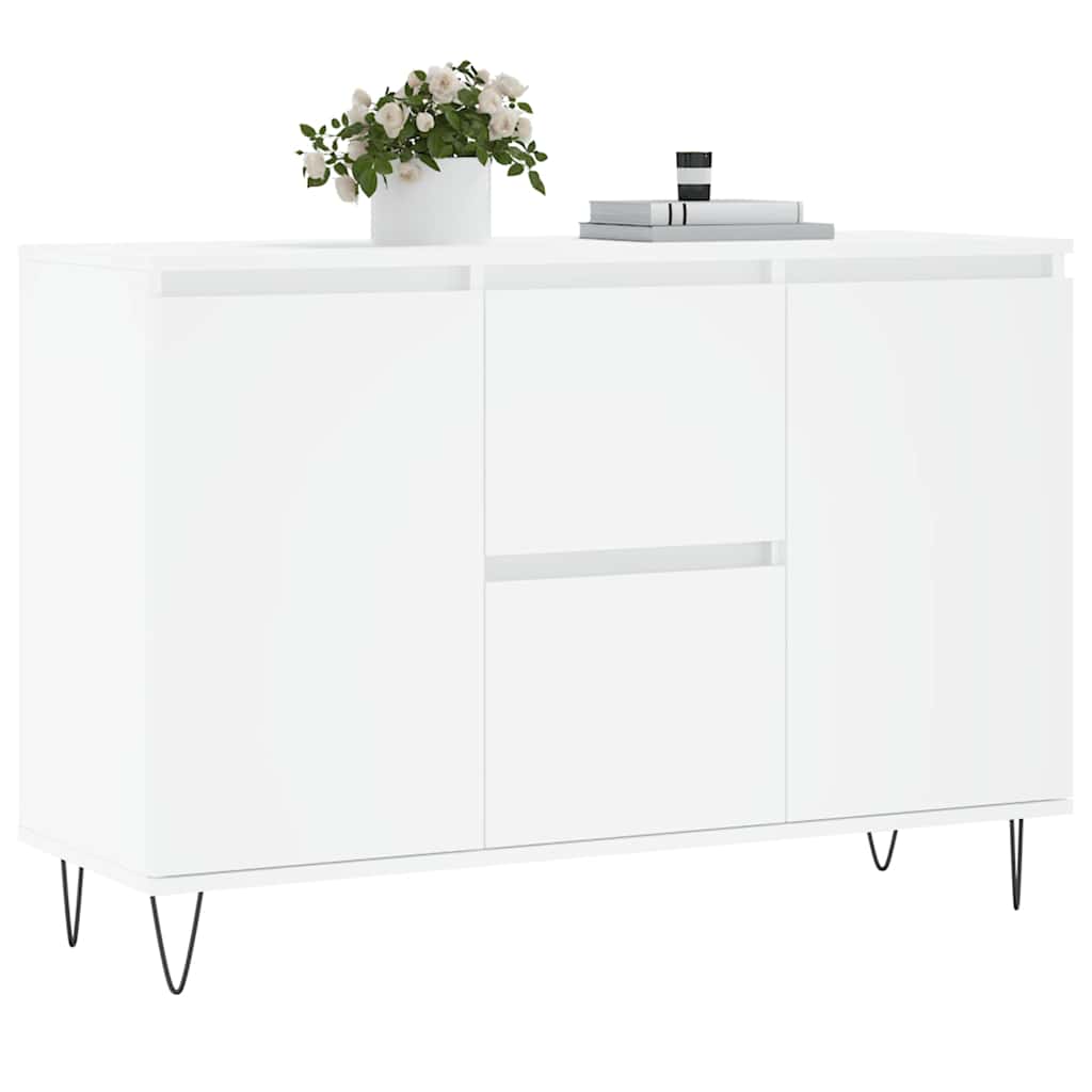 Credenza Bianca 101,5x35x70 cm in Legno Multistrato | homemem39