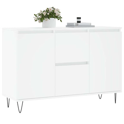 Credenza Bianca 101,5x35x70 cm in Legno Multistrato | homemem39
