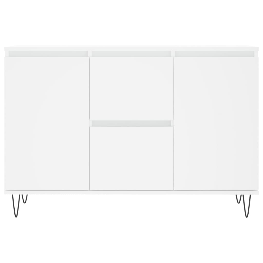 Credenza Bianca 101,5x35x70 cm in Legno Multistrato - homemem39