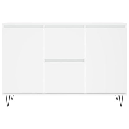 Credenza Bianca 101,5x35x70 cm in Legno Multistrato - homemem39