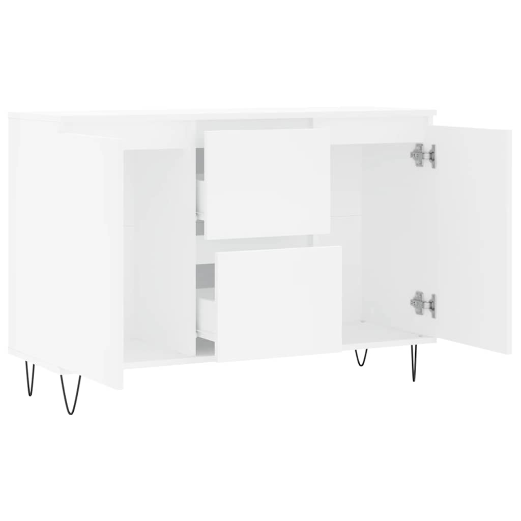 Credenza Bianca 101,5x35x70 cm in Legno Multistrato | homemem39