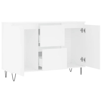 Credenza Bianca 101,5x35x70 cm in Legno Multistrato | homemem39