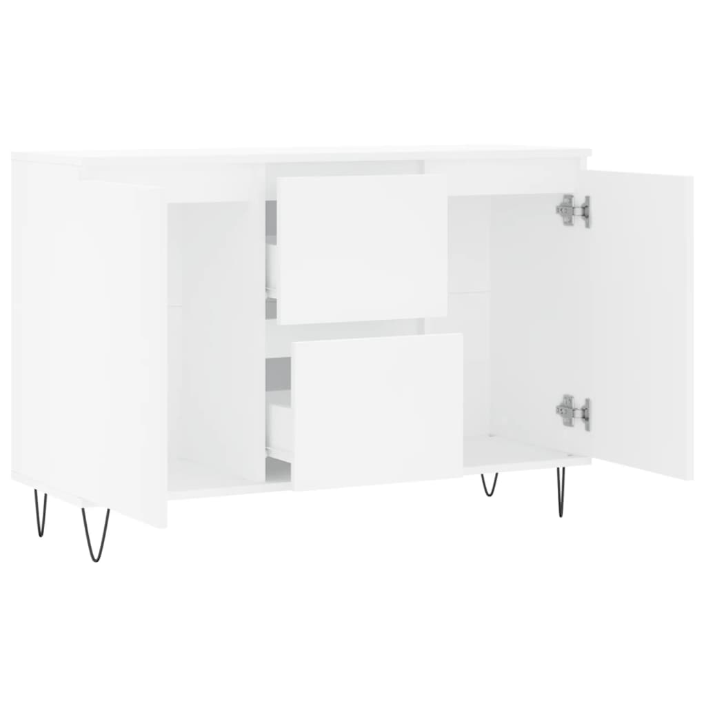 Credenza Bianca 101,5x35x70 cm in Legno Multistrato - homemem39