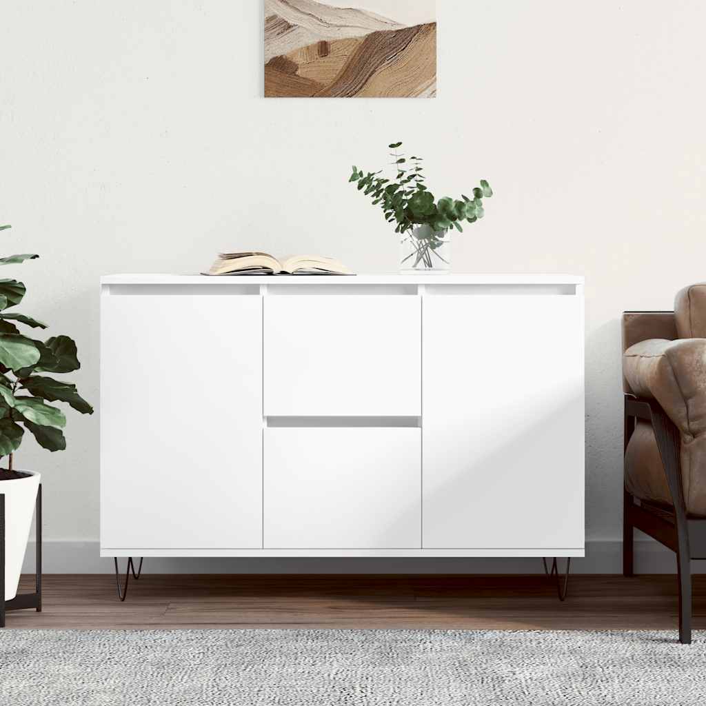Credenza Bianca 101,5x35x70 cm in Legno Multistrato