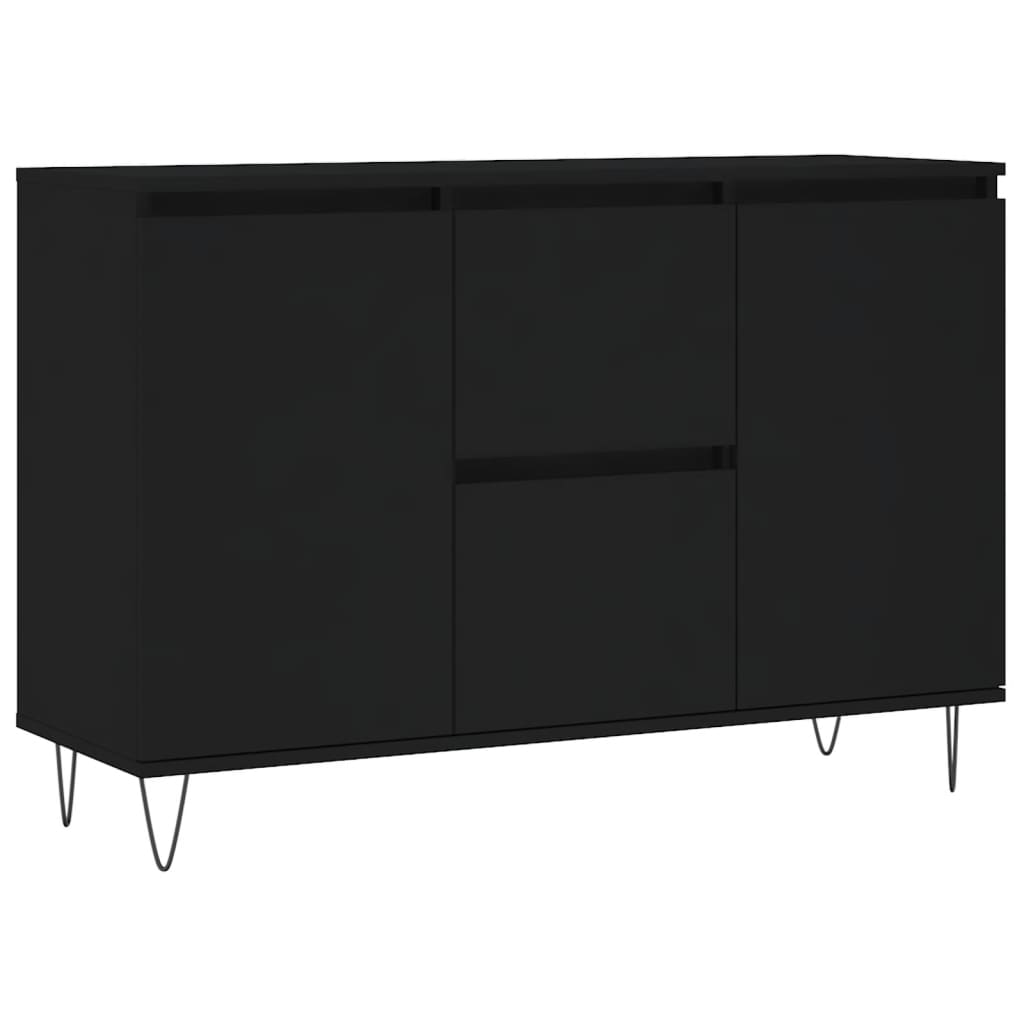 Credenza Nera 101,5x35x70 cm in Legno Multistrato - homemem39