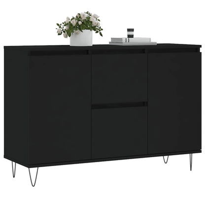 Credenza Nera 101,5x35x70 cm in Legno Multistrato - homemem39
