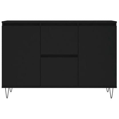Credenza Nera 101,5x35x70 cm in Legno Multistrato - homemem39