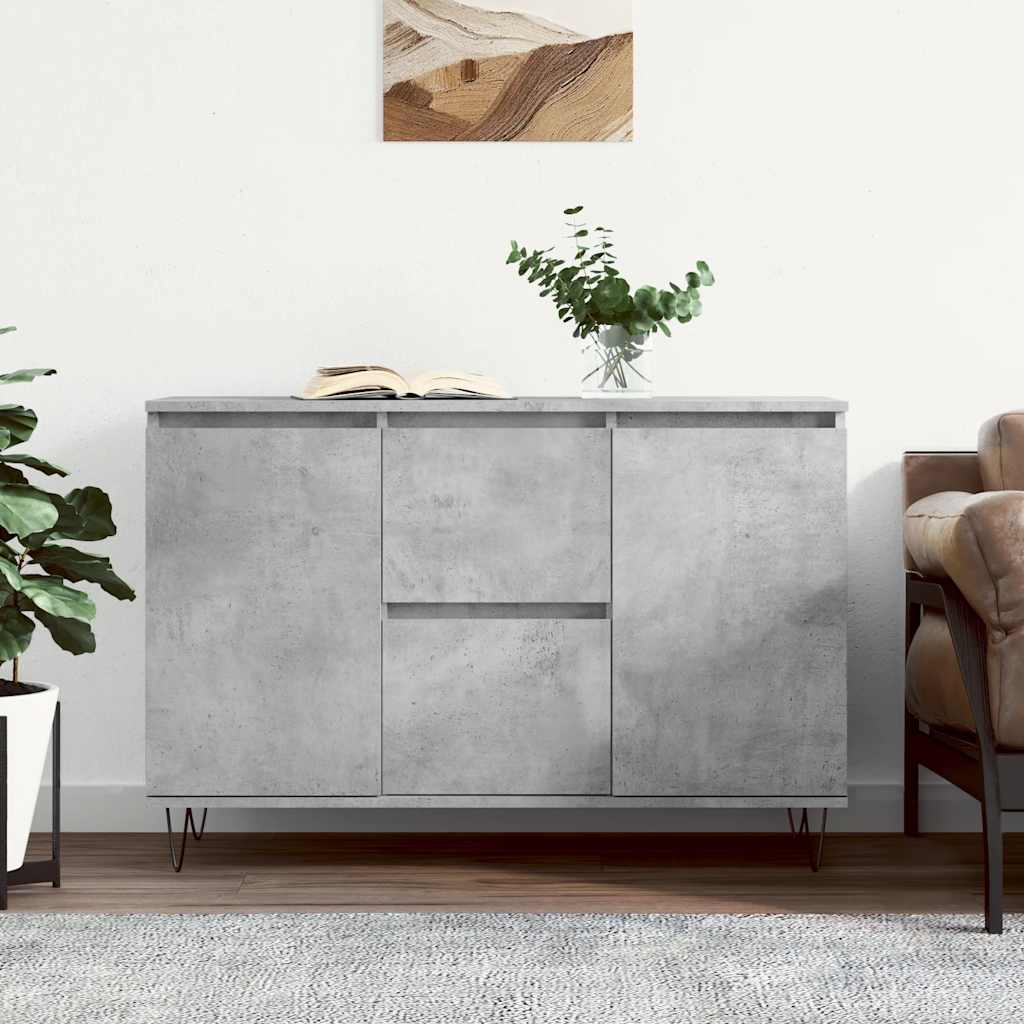 Credenza Grigio Cemento 101,5x35x70 cm in Legno Multistrato - homemem39
