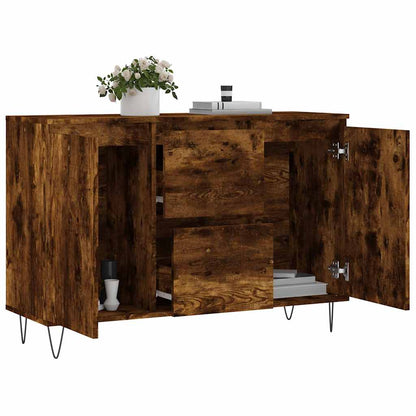 Credenza Rovere Fumo 101,5x35x70 cm in Legno Multistrato