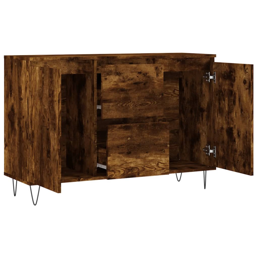 Credenza Rovere Fumo 101,5x35x70 cm in Legno Multistrato - homemem39