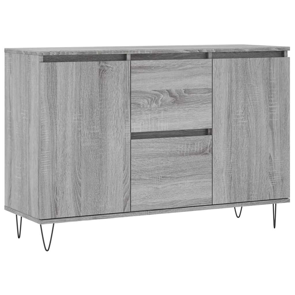 Credenza Grigio Sonoma 101,5x35x70 cm in Legno Multistrato