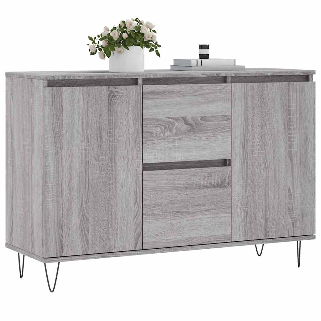 Credenza Grigio Sonoma 101,5x35x70 cm in Legno Multistrato