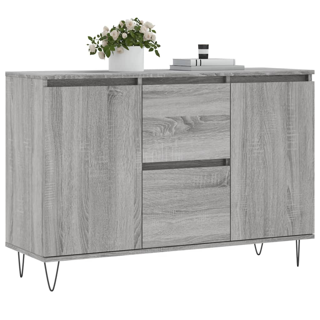 Credenza Grigio Sonoma 101,5x35x70 cm in Legno Multistrato - homemem39