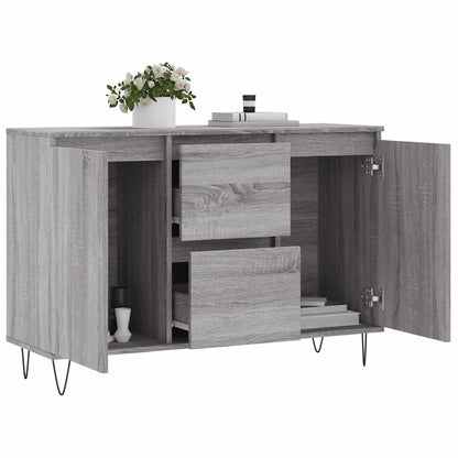 Credenza Grigio Sonoma 101,5x35x70 cm in Legno Multistrato