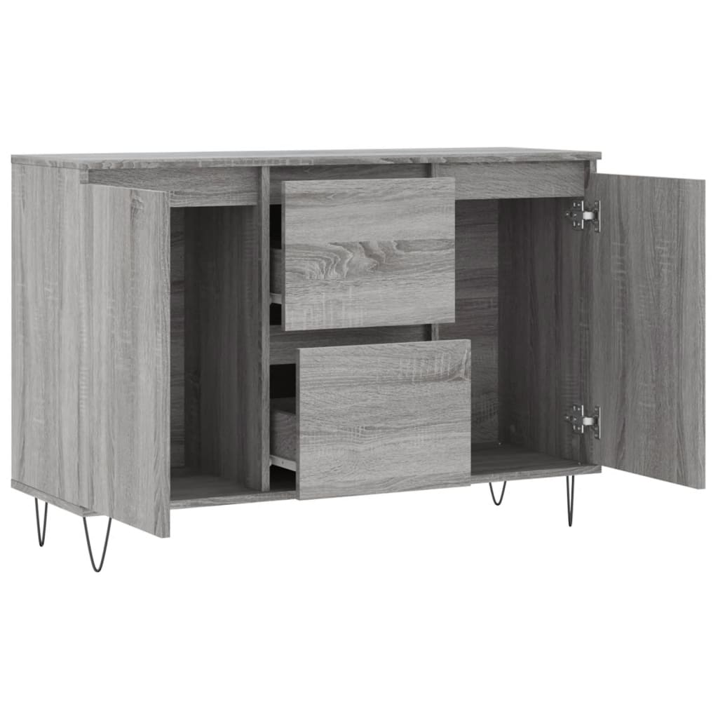 Credenza Grigio Sonoma 101,5x35x70 cm in Legno Multistrato - homemem39