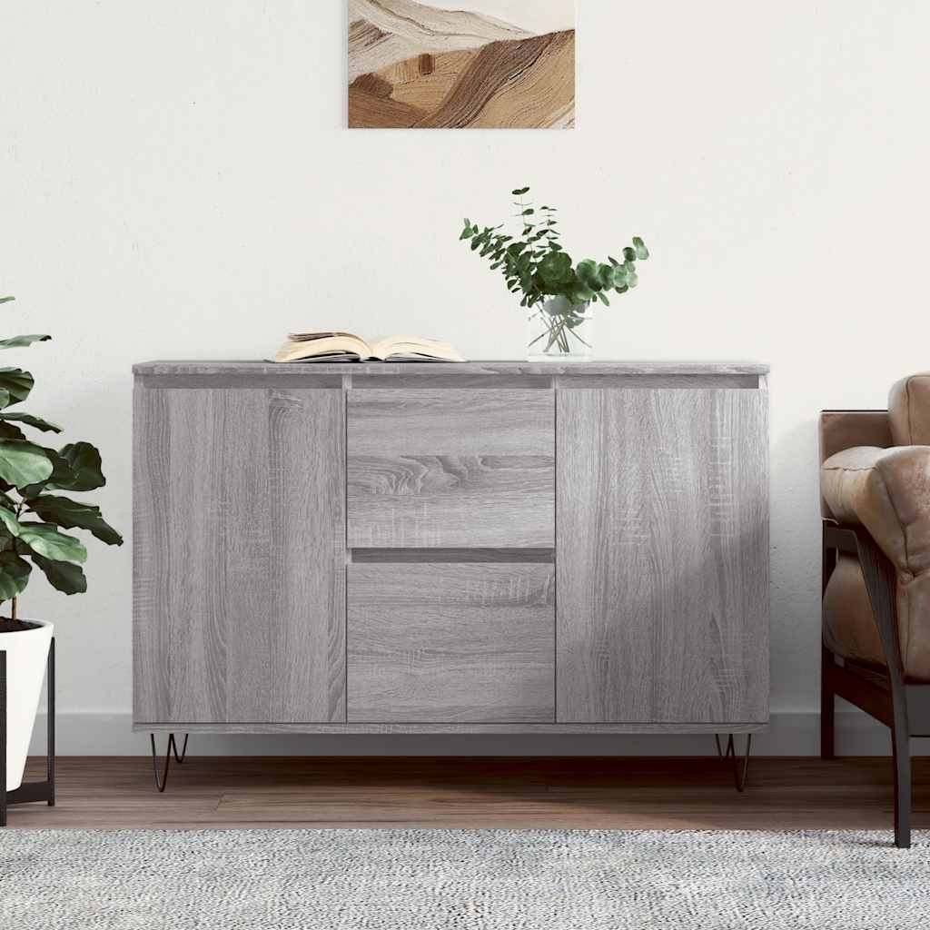 Credenza Grigio Sonoma 101,5x35x70 cm in Legno Multistrato